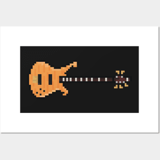 Pixel Custom Rivers Bass Guitar Posters and Art